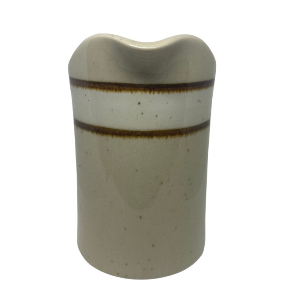 Sango Rainbow Capri Stoneware‎ Restaurant Ware White Brown China Creamer - Picture 2 of 3